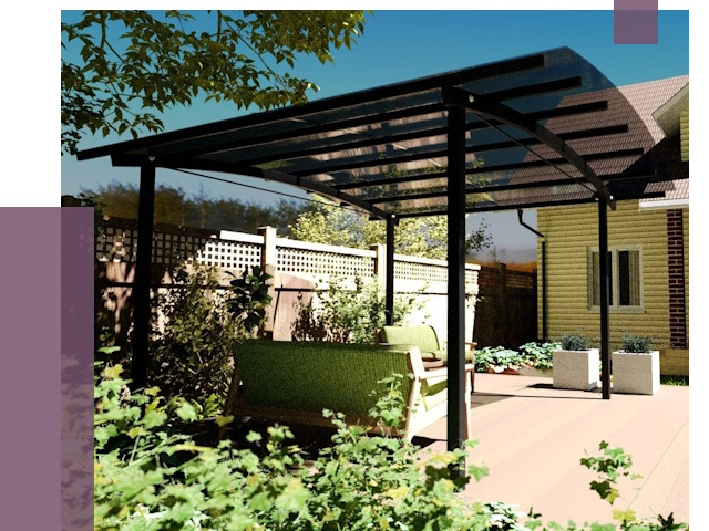 Навесы для террасы в Иванове от 13173 руб. под ключ | ПРОЛЁТ-Внв