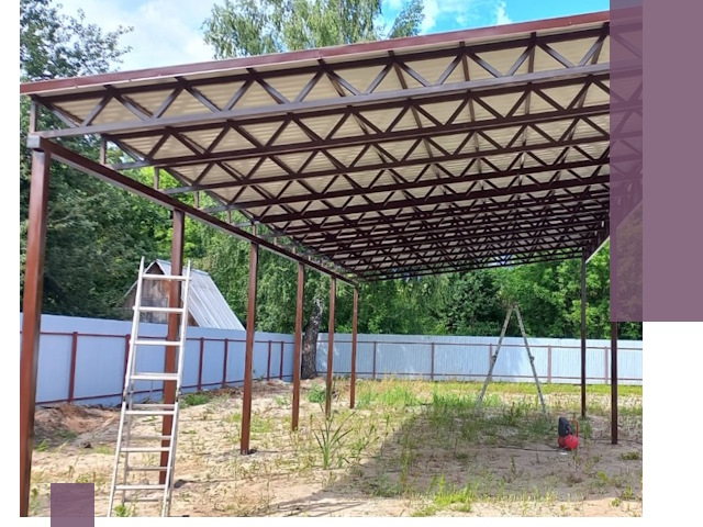 Односкатные навесы под ключ в Иванове — изготовление и монтаж