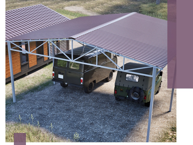 Двускатные навесы под ключ в Иванове — изготовление и монтаж