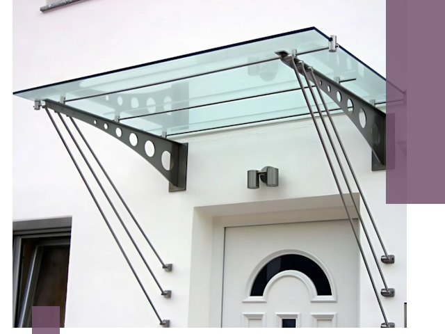 Козырьки над входом под ключ в Иванове — изготовление и монтаж