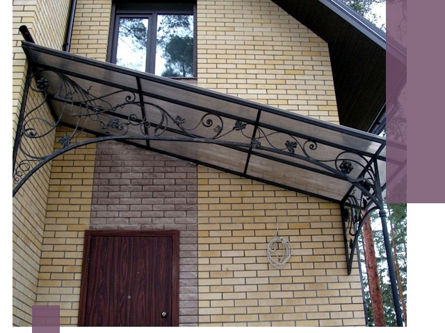 Односкатные козырьки из металла под ключ в Иванове