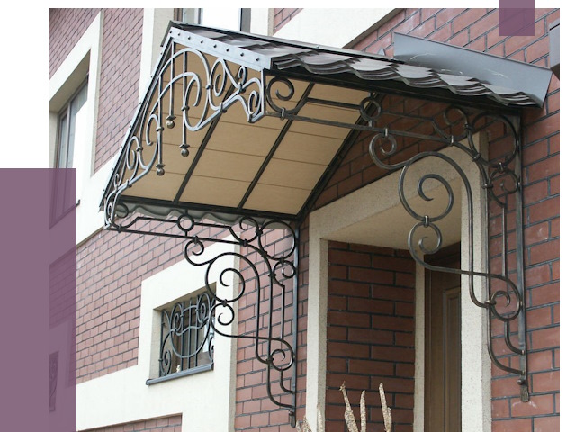 Двускатные козырьки в Иванове под ключ от 12915 руб.