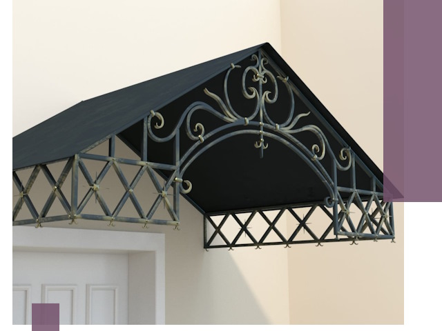 Двускатные металлические козырьки под ключ в Иванове